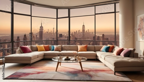 Fototapeta Naklejka Na Ścianę i Meble -  Photo interior modern design room 3d illustration