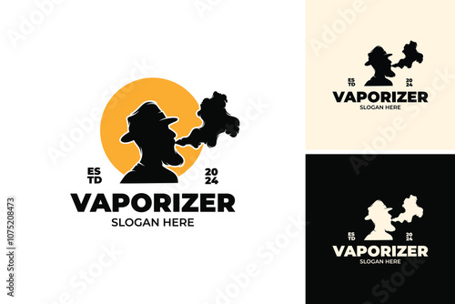 Vaporizer logo. Smoking electronic cigarettes logo design template