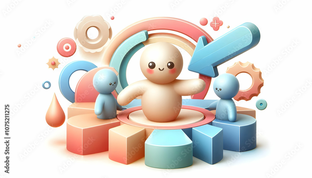 3D Soft Abstract Leadership Support Concept Illustration with Overlapping Shapes and Gradients for Guidance and Assistance, Isolated Icon on White Background, Ample Copy Space for Creative Design 3D Soft Abstract Leadership Support Concept Illustration with Overlapping Shapes and Gradients for Guidance and Assistance, Isolated Icon on White Background, Ample Copy Space for Creative Design