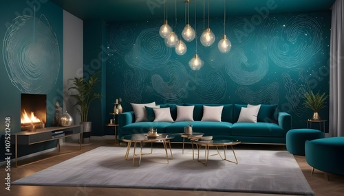 Fototapeta Naklejka Na Ścianę i Meble -  Photo interior modern design room 3d design