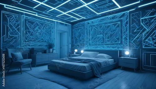 Fototapeta Naklejka Na Ścianę i Meble -  Photo interior modern design room 3d design