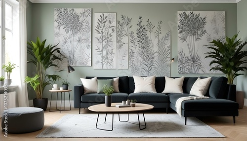 Fototapeta Naklejka Na Ścianę i Meble -  Photo interior modern design room 3d design