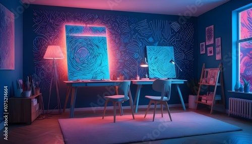 Fototapeta Naklejka Na Ścianę i Meble -  Photo interior modern design room 3d design
