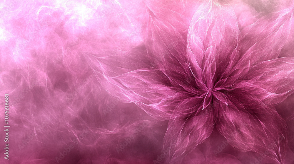 Ethereal Pink Fractal Flower with Whimsical Petals in Abstract Art Ethereal Pink Fractal Flower with Whimsical Petals in Abstract Art