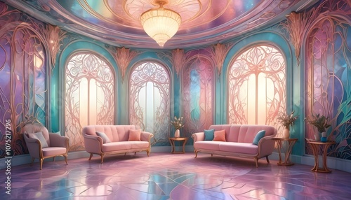 Fototapeta Naklejka Na Ścianę i Meble -  Photo interior modern design room 3d design