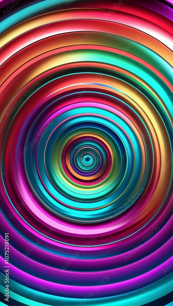Circular spirals with swirling layered rainbow hues Circular spirals with swirling layered rainbow hues