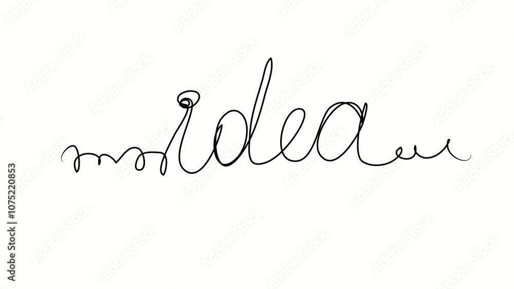 Idea text. One line drawing doodle hand drawn. Video 4k object illustration, minimalism hand drawn sketch design modern new Idea text. One line drawing doodle hand drawn. Video 4k object illustration, minimalism hand drawn sketch design modern new