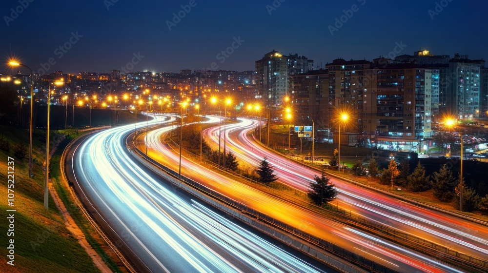 Captivating Long Exposure of Light Trails at Night Captivating Long Exposure of Light Trails at Night
