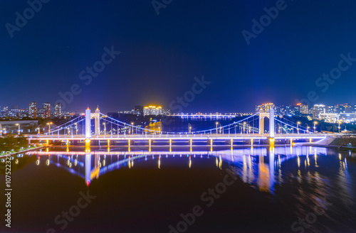 Night view of Taizi River, Liaoyang, Liaoning province photo