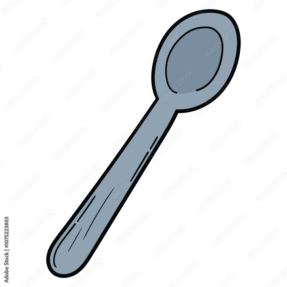 Hand drawn cartoon spoon on white background. Hand drawn cartoon spoon on white background.