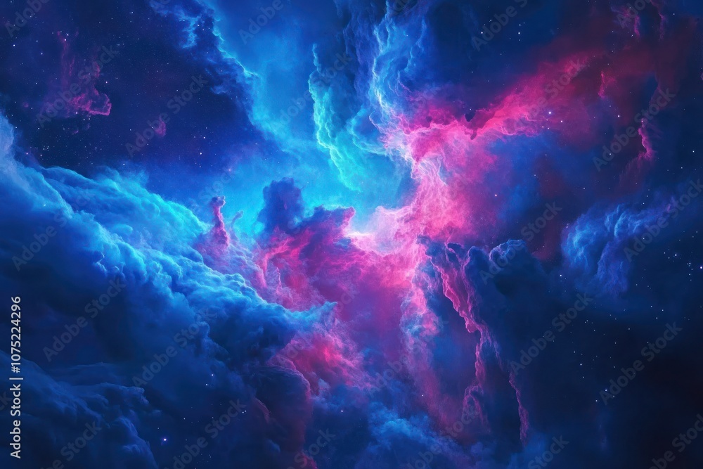 Vibrant Cosmic Nebula with Radiating Colors Vibrant Cosmic Nebula with Radiating Colors