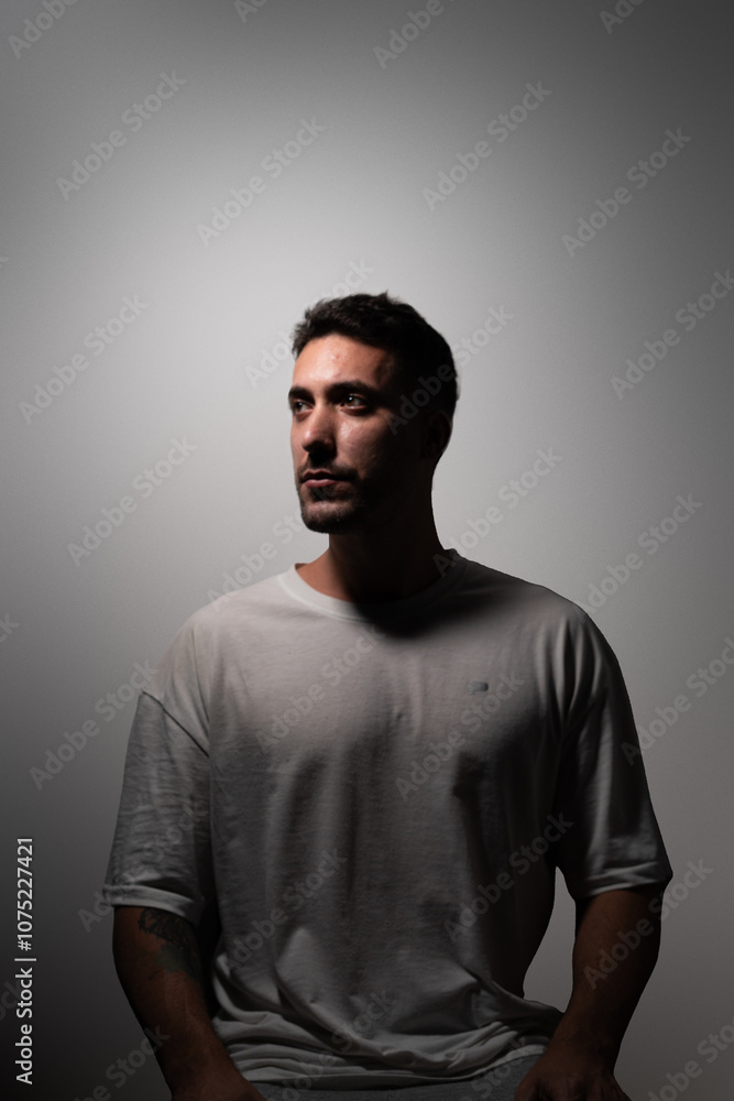 portrait of a man looking to one side portrait of a man looking to one side