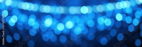 Blue bokeh lights create a festive atmosphere at night