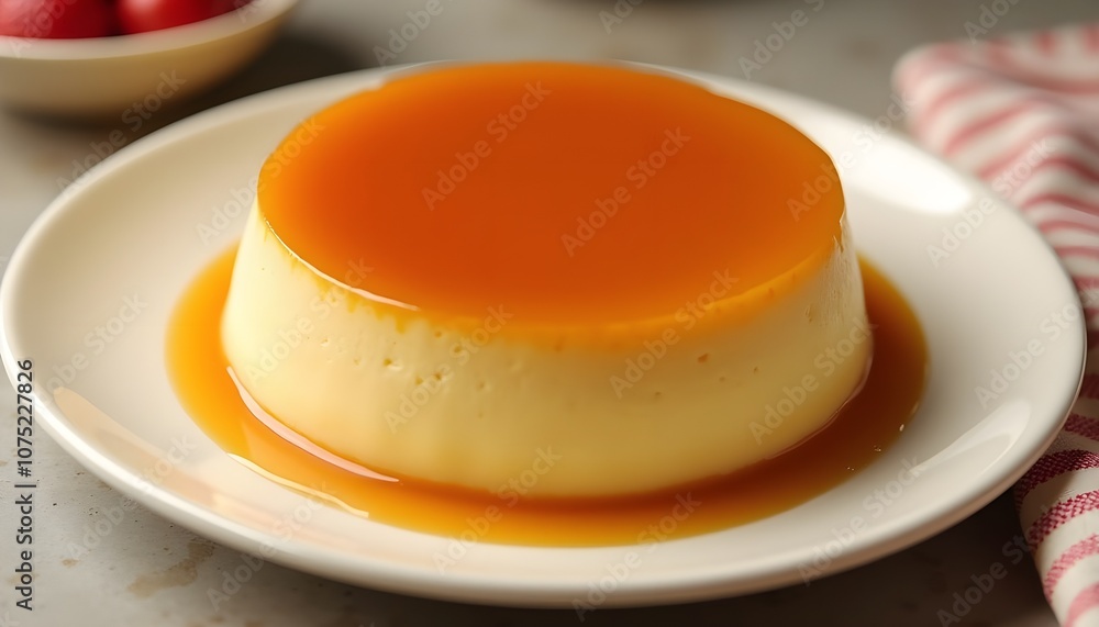 Creamy Caramel Flan Dessert with Tasty Toppings Creamy Caramel Flan Dessert with Tasty Toppings