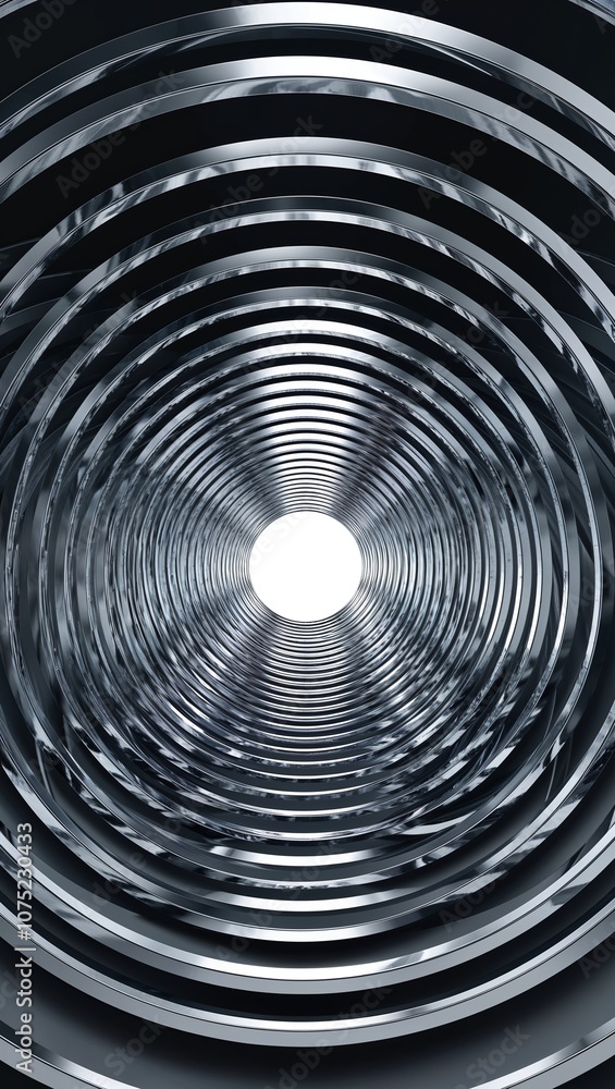 Infinite stacked circles with a 3D layered tunnellike effect Infinite stacked circles with a 3D layered tunnellike effect