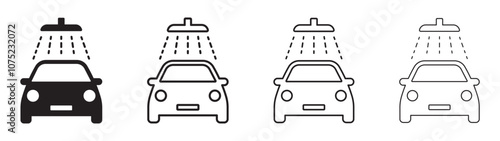 Set of car wash icons. Car care symbol, car cleaning service. Vector. EPS10.