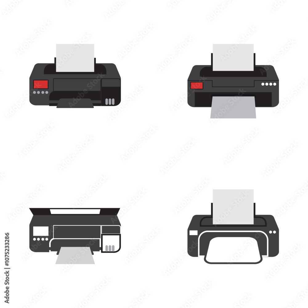 Collection of Modern Printers with Paper in Minimal Style
Collection of Modern Printers with Paper in Minimal Style