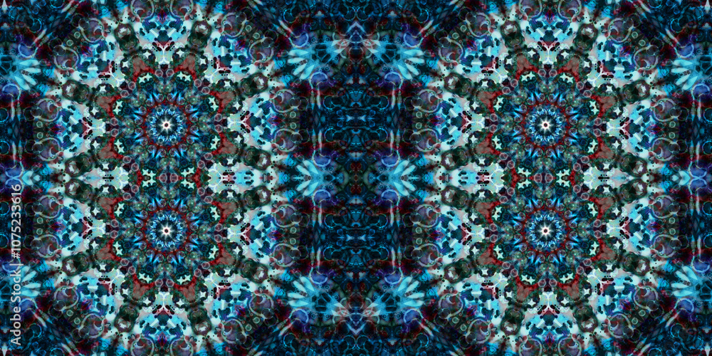 Obraz premium Seamless kaleidoscope pattern. The texture of the woven pattern. Endless pattern