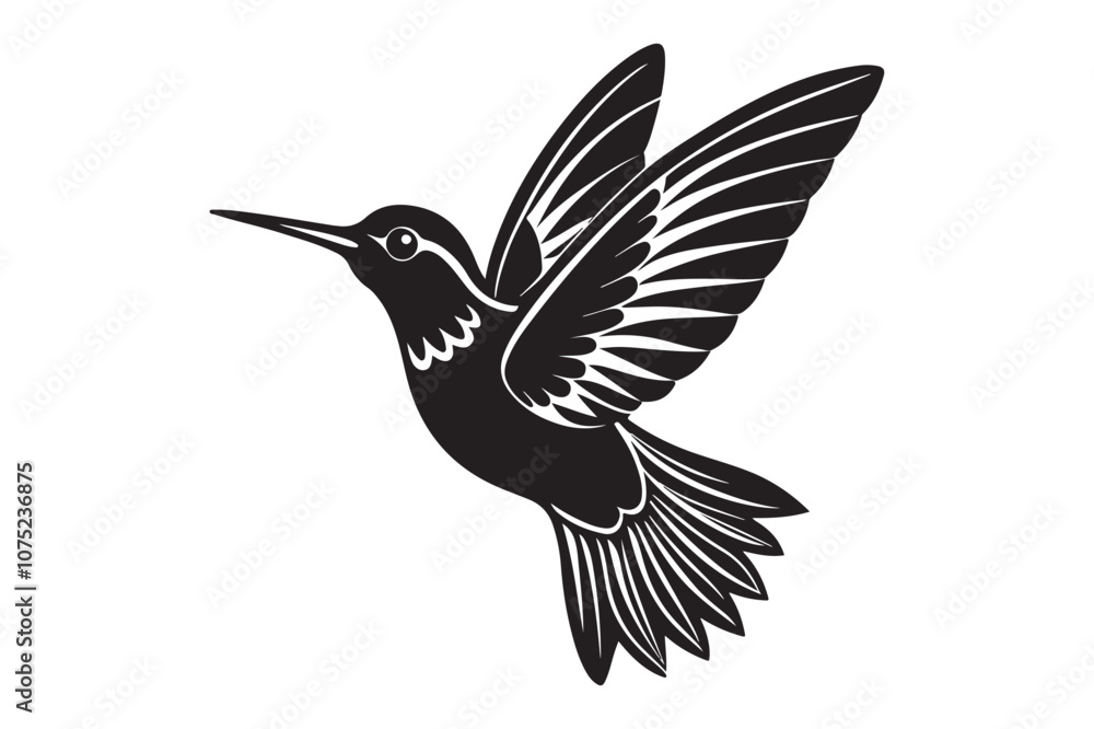 Obraz premium Hummingbird Silhouette vector illustration, Hummingbird Silhouette, Hummingbird Silhouette PNG