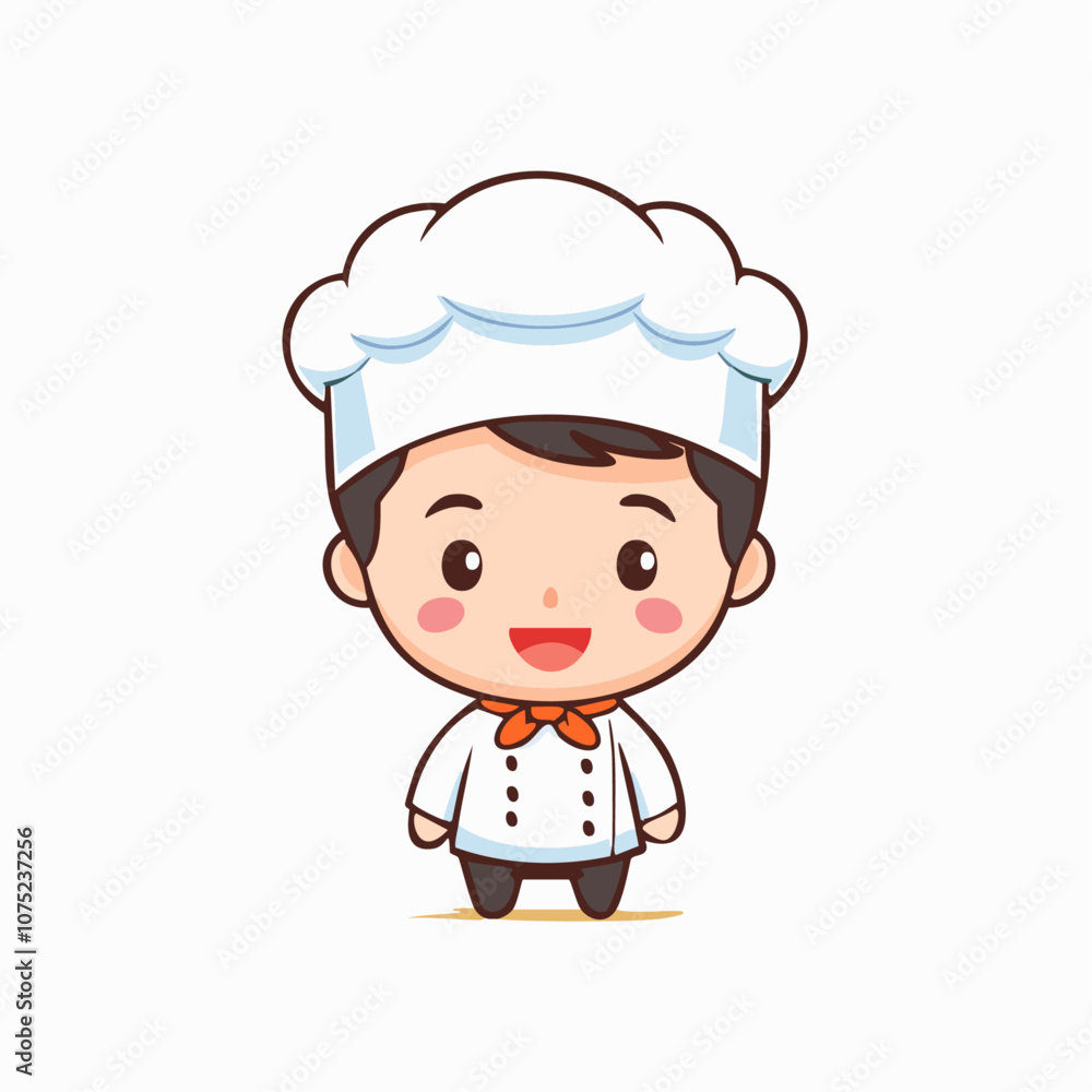 Obraz premium Chef Cute Worker Work Job Profession Professional Occupation Cartoon Character 