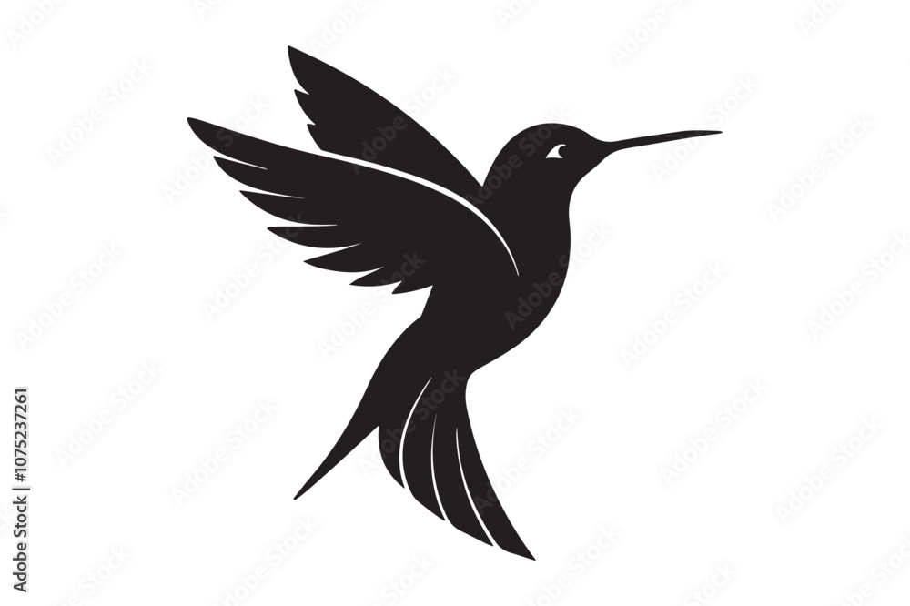 Fototapeta premium Hummingbird Silhouette vector illustration, Hummingbird Silhouette, Hummingbird Silhouette PNG