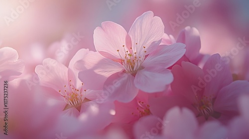 Delicate Cherry Blossoms in Soft Pink Hues