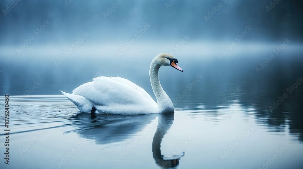 Close-up of a white swan's feathers as it glides gently across the surface of a calm lake. Close-up of a white swan's feathers as it glides gently across the surface of a calm lake.