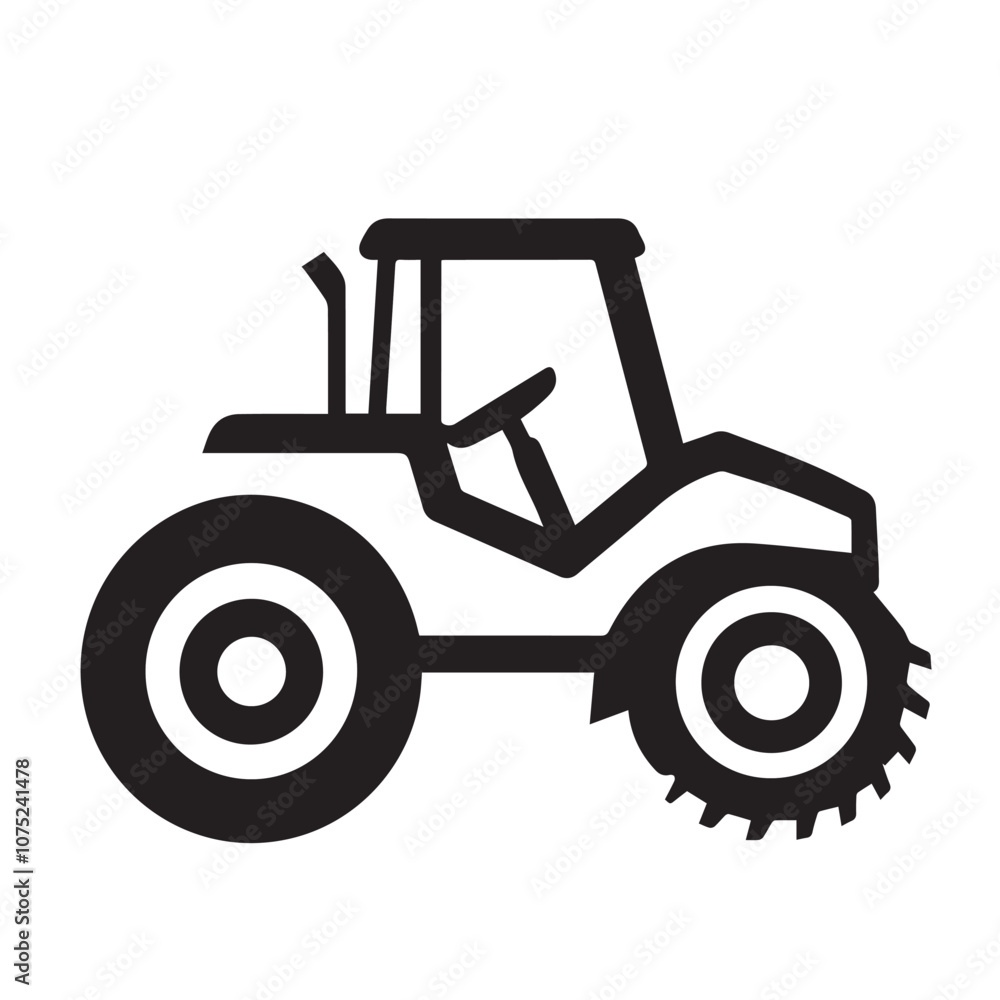 Naklejka premium Plow In cartoon, hand-drawn flat style. image for social media, websites and UI. Isolated 2D vector design in logo, icon, sketch style, simple line vector, single color. AI Generative Art.