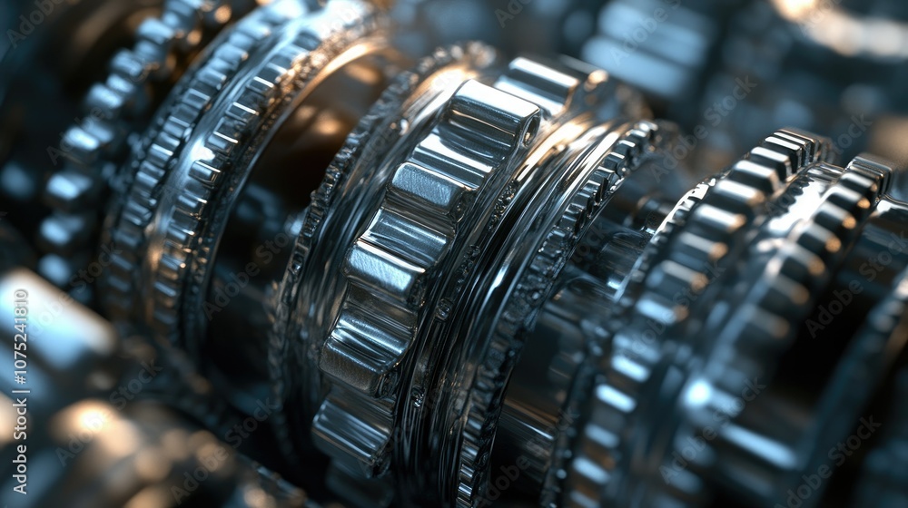 Close-up of interlocking metal engine gears, showing intricate teeth and industrial textures. Close-up of interlocking metal engine gears, showing intricate teeth and industrial textures.