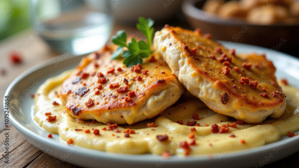 A delicious plate of Marry Me Chicken with creamy sauce and a sprinkle of paprika on top. A delicious plate of Marry Me Chicken with creamy sauce and a sprinkle of paprika on top.