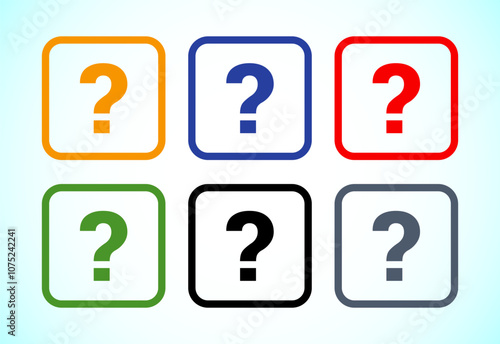 Question mark flat icon set for apps and websites