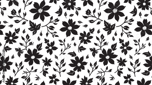 Intricate Floral Design in Black and White