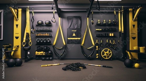 A photo of a clean and organized TRX suspension training photo