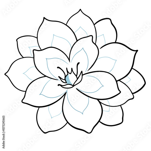 Watercolor-Inspired Flower – Soft, Blended Petals in a Delicate Vector Design