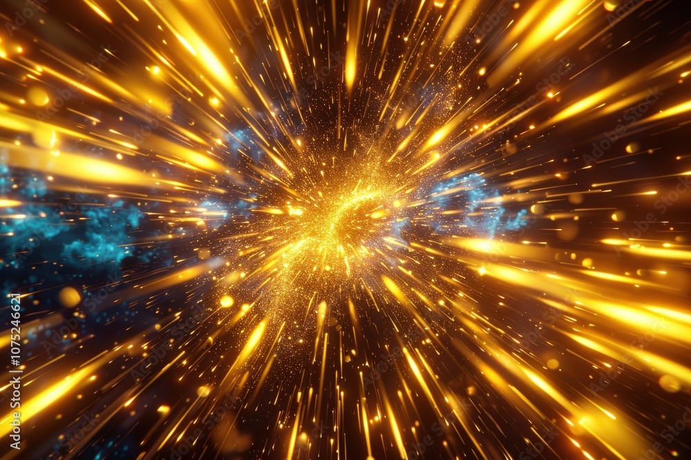 Golden Light Streaks and Particles in a Dark Background Golden Light Streaks and Particles in a Dark Background