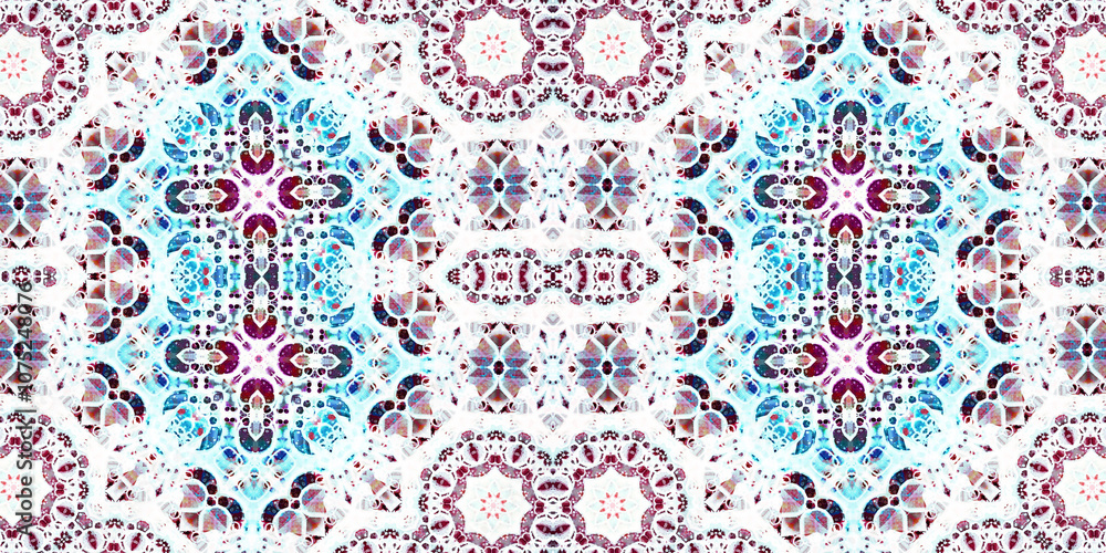 Seamless kaleidoscope pattern. The texture of the woven pattern. Endless pattern