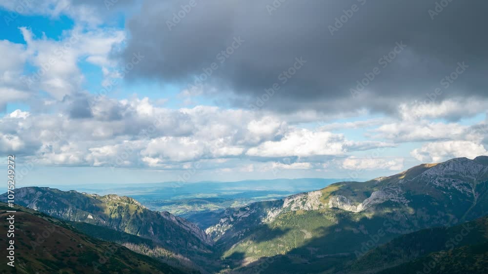 Daytime Tatra Mountain Range Time-Lapse with Moving Clouds Daytime Tatra Mountain Range Time-Lapse with Moving Clouds
