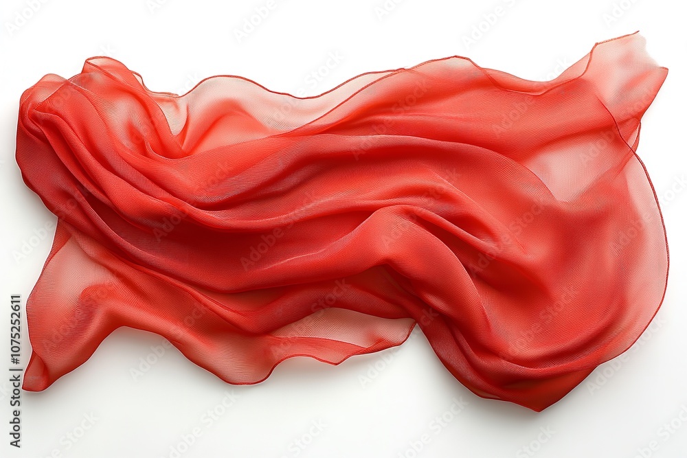 Red silk fabric against a white backdrop. Generative Ai Red silk fabric against a white backdrop. Generative Ai