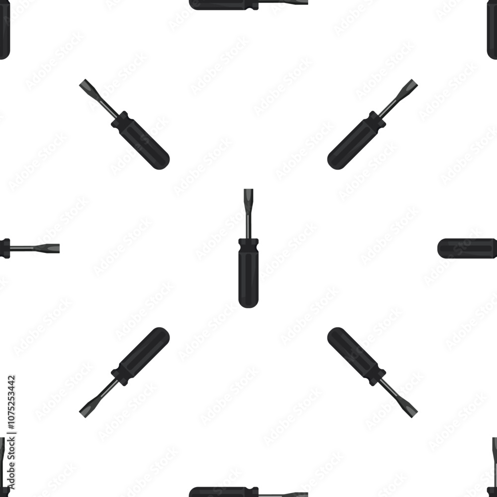 Chisel tip screwdriver repeating pattern on white background, ideal for hardware stores, diy projects, and construction workers Chisel tip screwdriver repeating pattern on white background, ideal for hardware stores, diy projects, and construction workers