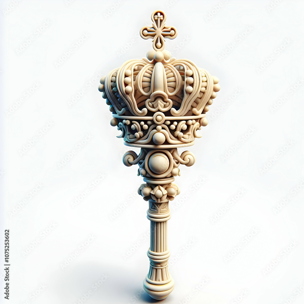 3D Macro Shot Reyes Magos Ornate Staff Close Up Highlighting Details Symbolizing Wisdom Authority Ideal for Magazine Ads Banners Copy Space Concept 3D Icon Isolated White Background 3D Macro Shot Reyes Magos Ornate Staff Close Up Highlighting Details Symbolizing Wisdom Authority Ideal for Magazine Ads Banners Copy Space Concept 3D Icon Isolated White Background