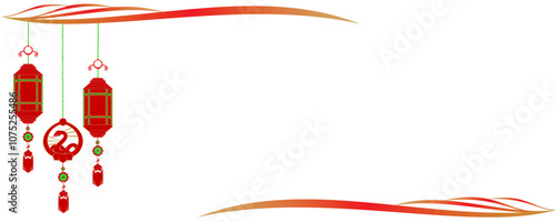 Line art lanterns chinese new year decoration