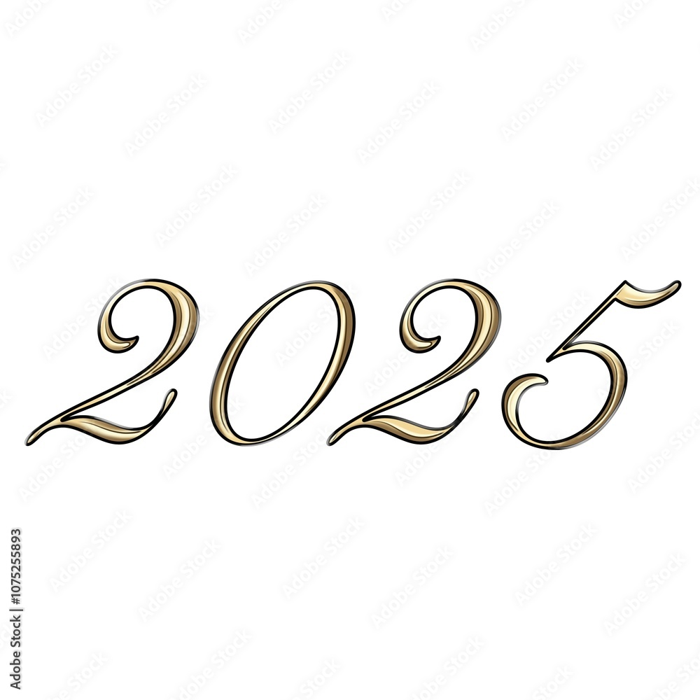 Jahr 2025 Gold leuchtend Schrift Jahr 2025 Gold leuchtend Schrift