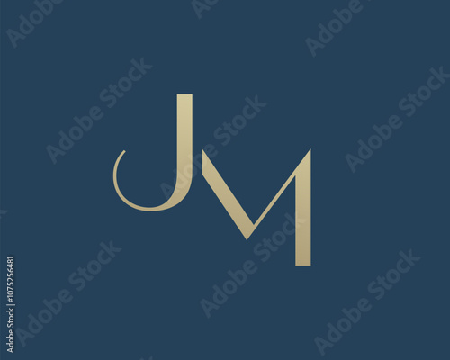 JM letter logo icon design. Classic style luxury initials monogram.