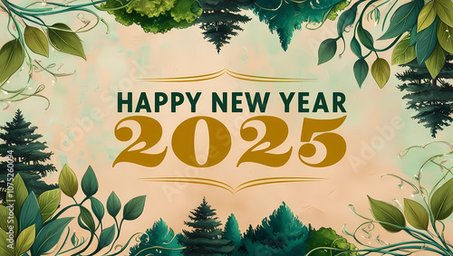 Happy New Year 2025 Frohes neus Jahr 2025 für Karte Einladung photo