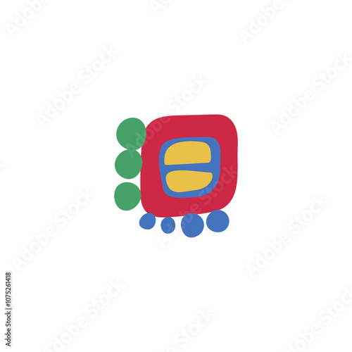 Vector illustration dedicated to a colorful Aztec and Mayan style pattern on a white background.