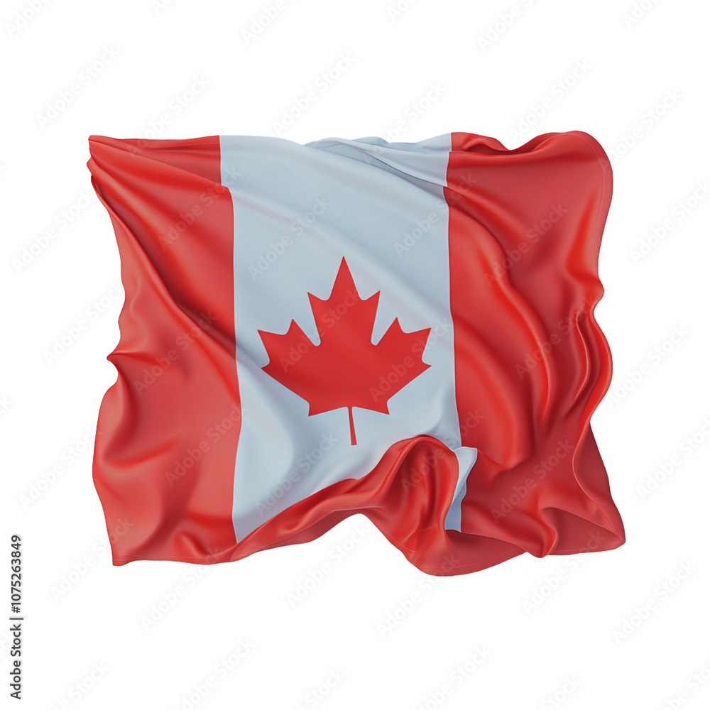 canada flag, waving flag, isolated on white background canada flag, waving flag, isolated on white background