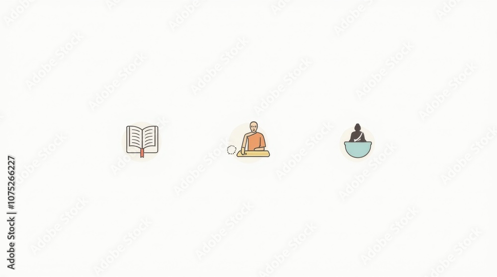 Naklejka premium Icons Representing World Religions