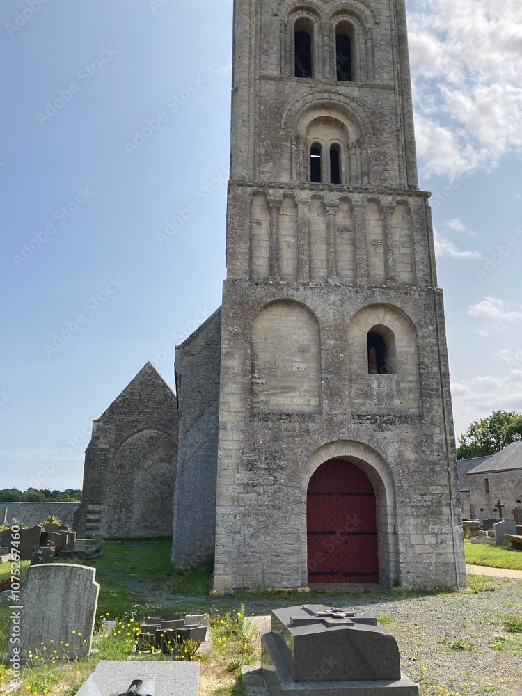 Fototapeta premium Eglise de Colleville-sur-Mer en Normandie