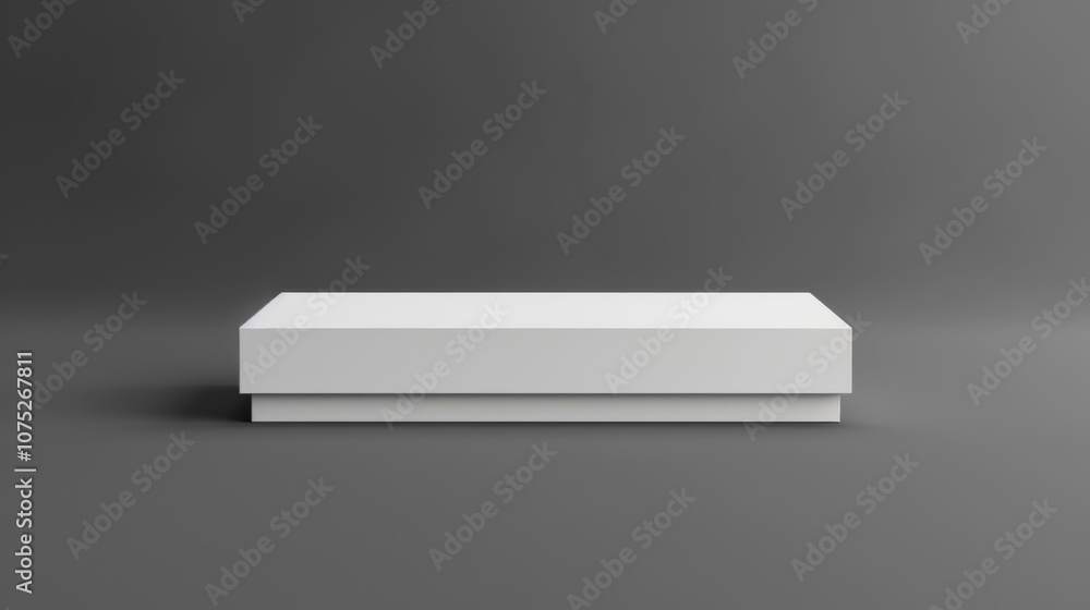 Sleek White Box Mockup on Gray Background Sleek White Box Mockup on Gray Background