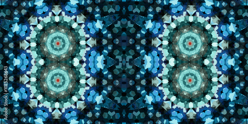 Seamless kaleidoscope pattern. The texture of the woven pattern. Endless pattern